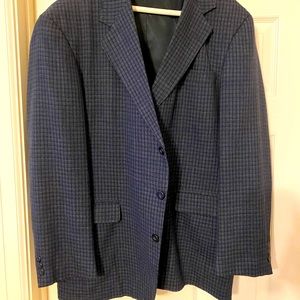 Men’s navy blazer with tiny plaid 44